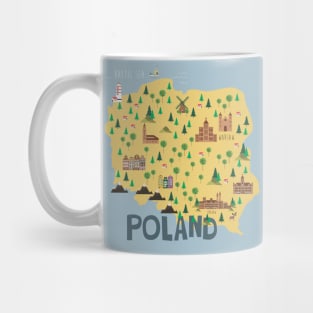 Poland Illustrated Map Mug